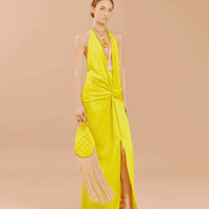 Silvia Tcherassi Toblach Bag in Yellow Nude
