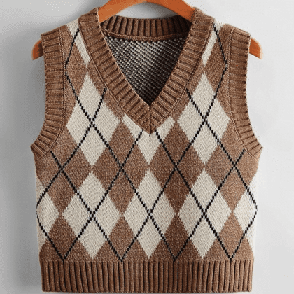 SweatyRocks Plaid Sleeveless Sweater