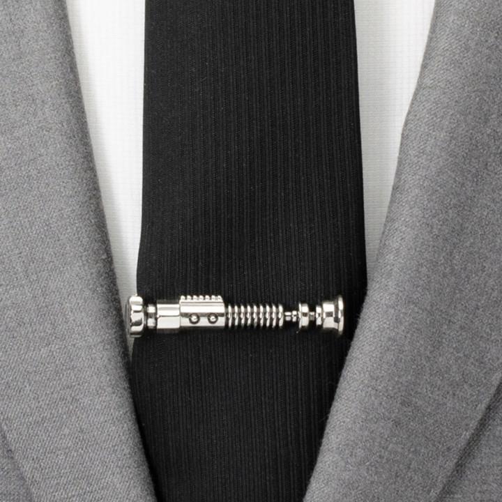 Obi-wan Lightsaber tie clip from Cufflinks Inc. fun funky fandom Star Wars merchandise collaboration tie clip for menโs suit menโs accessories menโs jewelry