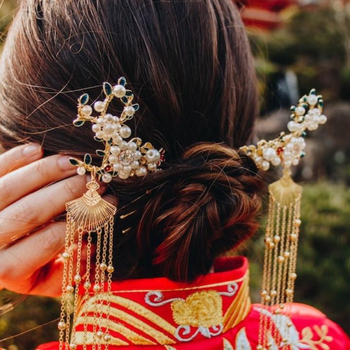 Chinese hairpin as a token of devotion and love used in marriage