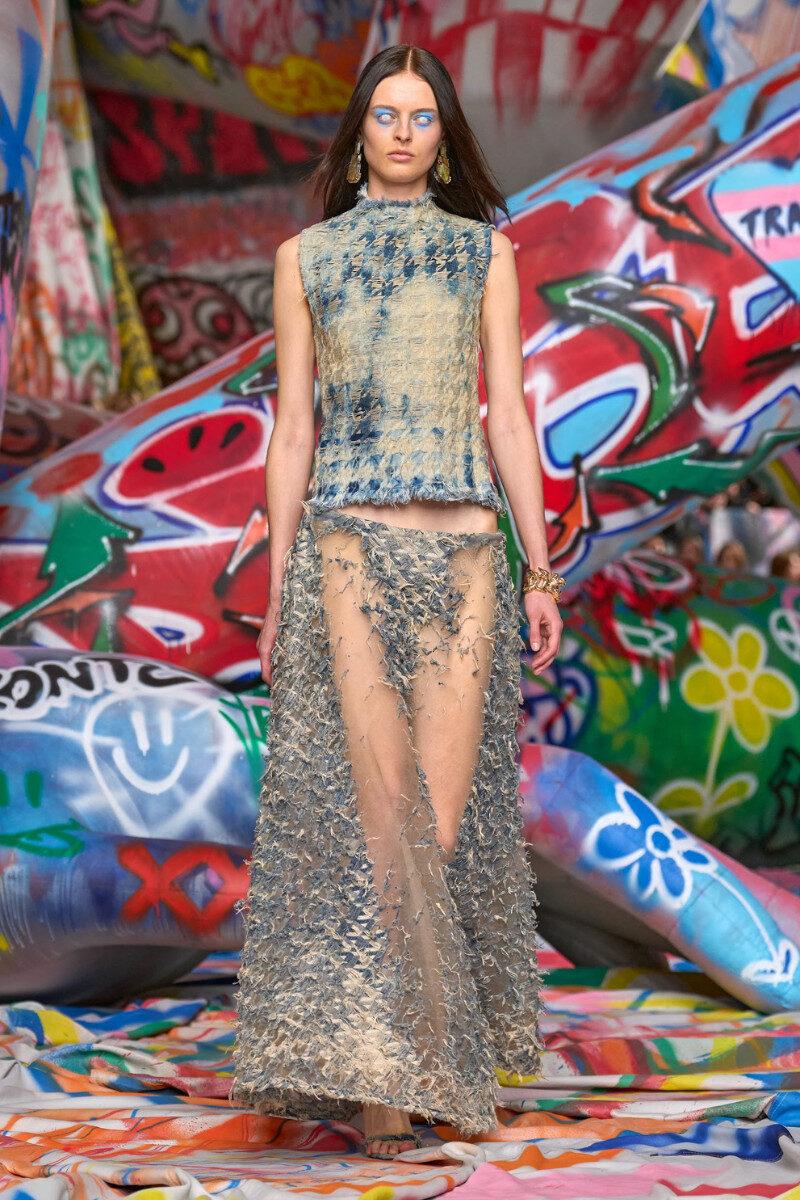 Milan Fashion Week 2025 Diesel distressed denim
