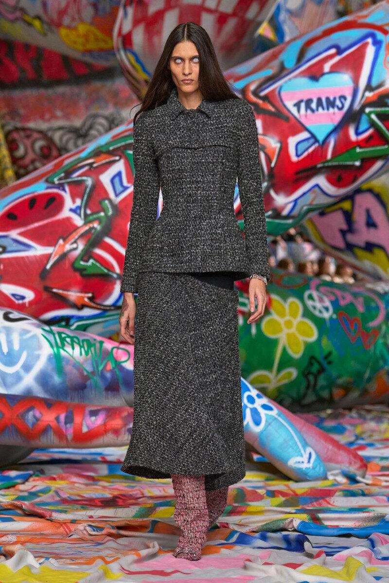 Milan Fashion Week 2025 Diesel tailored coats in tweed