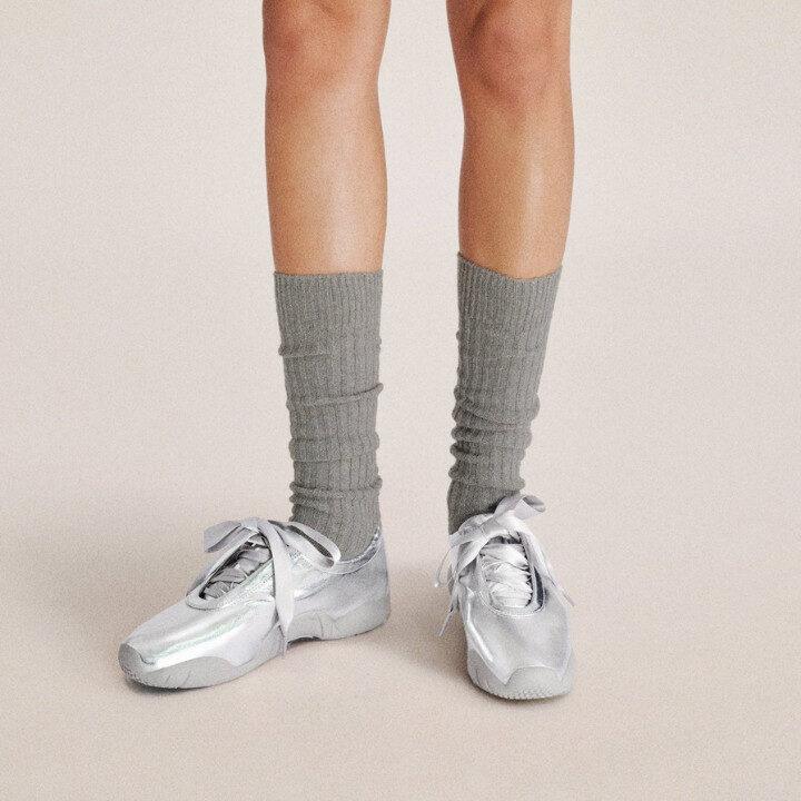 Silver metallic sneakerinas from JW Pei on discount now!