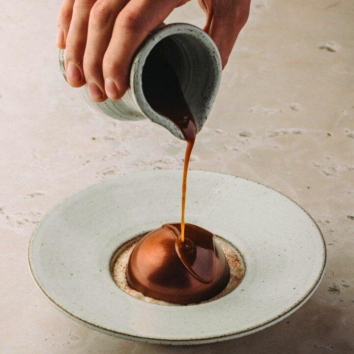 Villa Frantzén chocolate sphere dessert