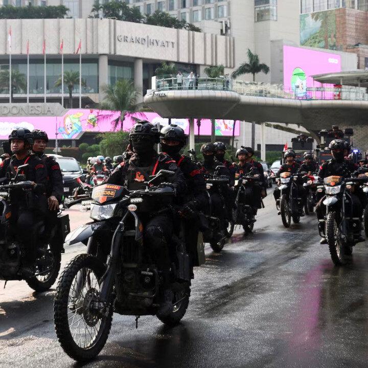 police in Jakarta protests